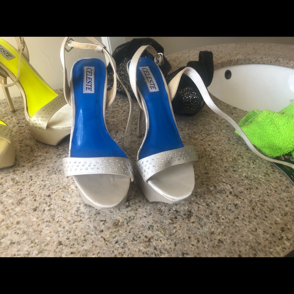 Silver tone heels